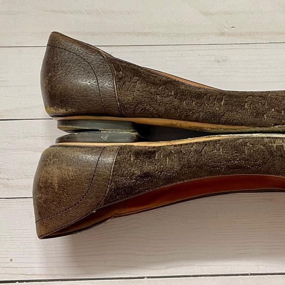 GUCCI Brown Imprint Flats Women's Size 10B - Picture 6 of 12